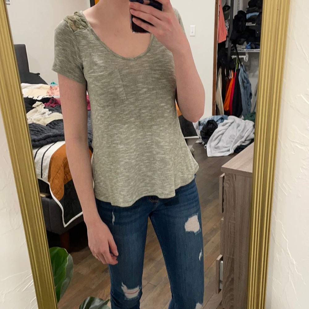 Heather green Lacey top